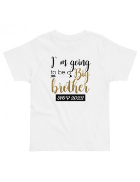 DTG Toddler jersey t-shirt - I'm going to be a Big brother (date)