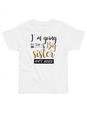 DTG Toddler jersey t-shirt - I'm going to be a Big sister (date)