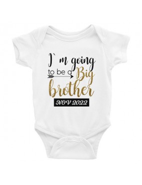 DTG Baby Short Sleeve Bodysuit - I'm going to be a Big brother (date)