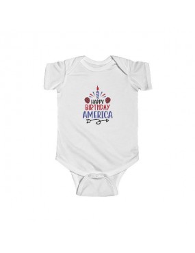 Infant Fine Jersey Bodysuit - Happy birthday America