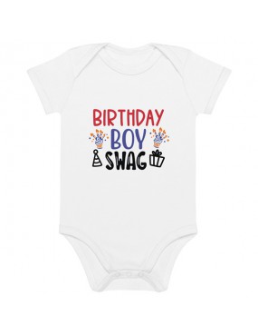 DTG Organic cotton baby bodysuit - Birthday boy swag